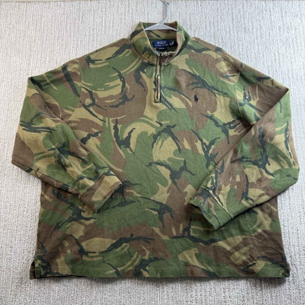 Polo Ralph Lauren Camo 1/4 Zip Men's Size XXL Estate Rib